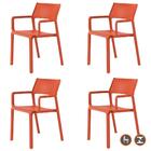 Kit 4 Cadeiras Empilhável Inmetro Santorini Fratini Em Polipr