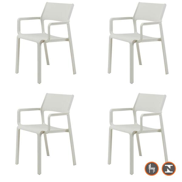 Kit 4 Cadeiras Empilhável Inmetro Santorini Fratini Em Polipr
