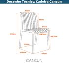 Kit 4 Cadeiras Empilhável Inmetro Sem Braço Cancun Gávea Frat