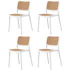 Kit 4 Cadeiras Empilhável Lia Bali Rivatti Polipropileno Bran