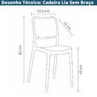 Kit 4 Cadeiras Empilhável Lia Bali Rivatti Polipropileno Bran