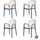 Kit 4 Cadeiras Empilhável Portofino Fratini Polipropileno Cor