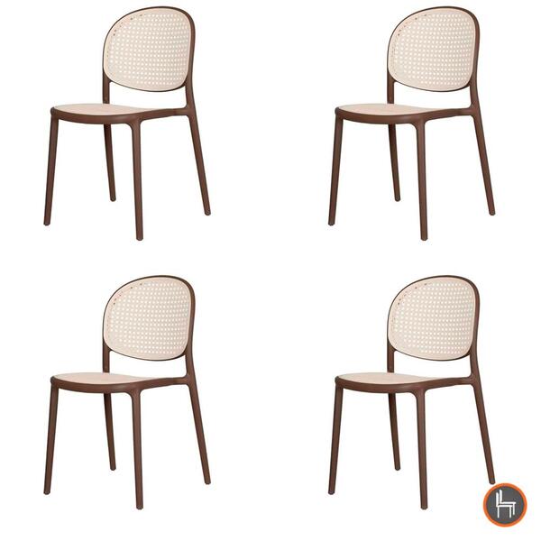 Kit 4 Cadeiras Empilhável Positano Fratini Polipropileno Cor