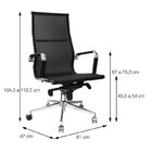 Kit 4 Cadeiras Escritório Alta Em Tela Mesh Com Rodízios 3303