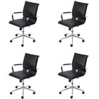 Kit 4 Cadeiras Escritorio Diretor Design Italiano Com Relax C