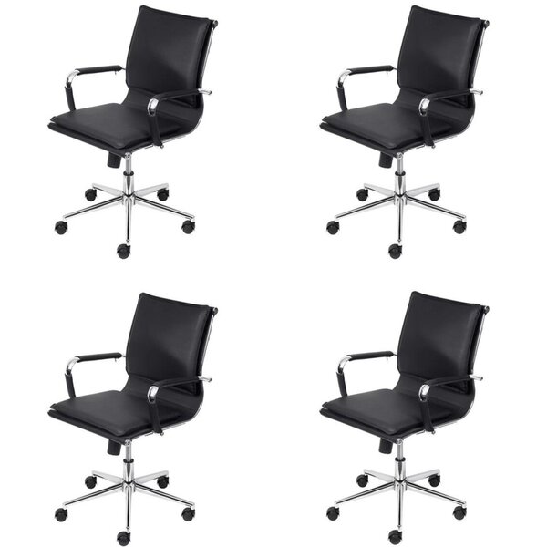 Kit 4 Cadeiras Escritorio Diretor Design Italiano Com Relax C
