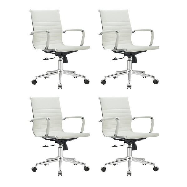 Kit 4 Cadeiras Escritório Diretor Esteirinha Corino Manhattan