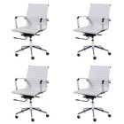 Kit 4 Cadeiras Escritório Diretor Esteirinha Rodízio Relax Co