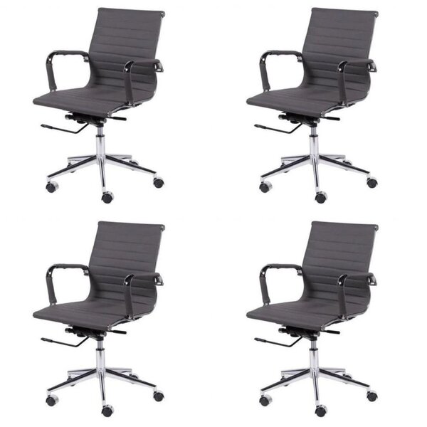 Kit 4 Cadeiras Escritório Diretor Esteirinha Rodízio Relax Co