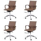 Kit 4 Cadeiras Escritório Diretor Esteirinha Rodízio Relax Co