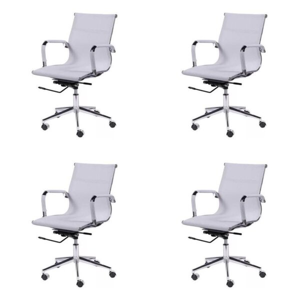 Kit 4 Cadeiras Escritorio Diretor Esteirinha Tela Mesh 3303 B