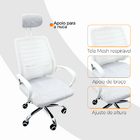 Kit 4 Cadeiras Escritório Diretor Mesh Encosto Branco
