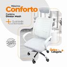 Kit 4 Cadeiras Escritório Diretor Mesh Encosto Branco