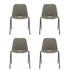 Kit 4 Cadeiras Escritório Empilhável Fixa Auditório Hotel Qui