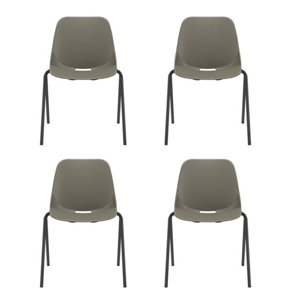 Kit 4 Cadeiras Escritório Empilhável Fixa Auditório Hotel Qui