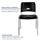 Kit 4 Cadeiras Escritório Fixa Empilhável Hotel Auditório Elo