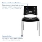 Kit 4 Cadeiras Escritório Fixa Empilhável Hotel Auditório Elo