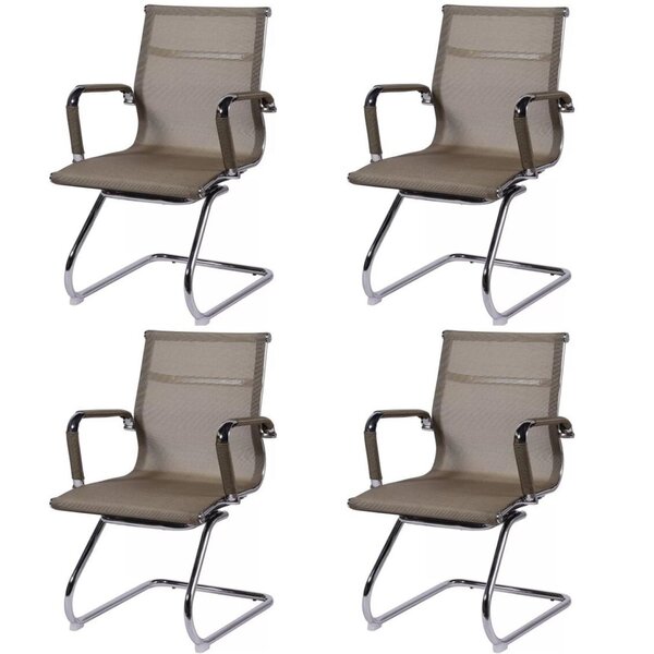 Kit 4 Cadeiras Escritório Interlocutor Esteirinha Tela Mesh 3
