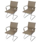 Kit 4 Cadeiras Escritório Interlocutor Fixa Esteirinha Corino