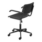 Kit 4 Cadeiras Escritório Palhinha Com Braço E Base Rodízio C