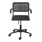 Kit 4 Cadeiras Escritório Palhinha Com Braço E Base Rodízio C