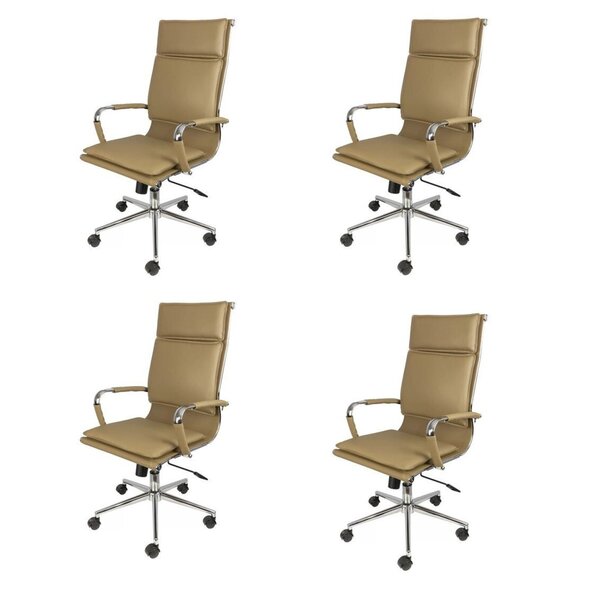 Kit 4 Cadeiras Escritorio Presidente Design Italiano Com Rela