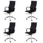 Kit 4 Cadeiras Escritório Presidente Esteirinha Rodízio Relax