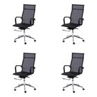 Kit 4 Cadeiras Escritorio Presidente Esteirinha Tela Mesh 330