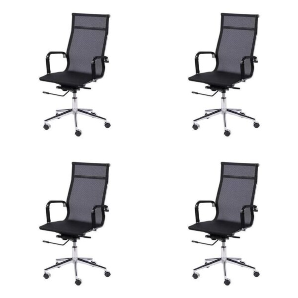 Kit 4 Cadeiras Escritorio Presidente Esteirinha Tela Mesh 330