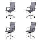 Kit 4 Cadeiras Escritorio Presidente Esteirinha Tela Mesh 330