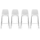 Kit 4 Cadeiras Escritório Quick Fixa Alta 4 Pés  Branco