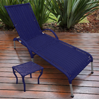 Kit 4 Cadeiras/espreguiçadeiras Julia + 2  Mesa P/ Piscina Az