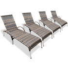 Kit 4 Cadeiras/espreguiçadeiras Julia P/ Piscina Argila