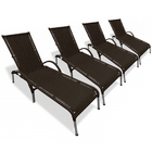 Kit 4 Cadeiras/espreguiçadeiras Julia P/ Piscina Marrom