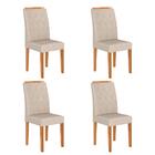 Kit 4 Cadeiras Estofadas Bali Cinamomo/suede Bege - Móveis Ar