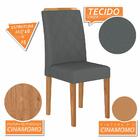Kit 4 Cadeiras Estofadas Bali Cinamomo/suede Cinza - Móveis A