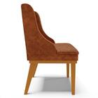 Kit 4 Cadeiras Estofadas Base Fixa De Madeira Castanho Lia Si