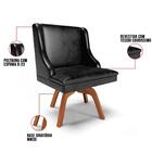 Kit 4 Cadeiras Estofadas Base Giratória De Madeira Lia Sintét