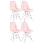 Kit 4 Cadeiras Estofadas Charles Eames Eiffel Botonê Com Pés