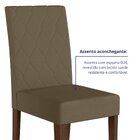 Kit 4 Cadeiras Estofadas Com Encosto Bordado E Pés Mdf Jade A