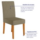 Kit 4 Cadeiras Estofadas Com Encosto Bordado E Pés Mdf Jade F