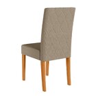 Kit 4 Cadeiras Estofadas Com Encosto Bordado E Pés Mdf Jade F