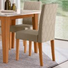 Kit 4 Cadeiras Estofadas Com Encosto Bordado E Pés Mdf Jade F