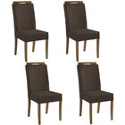 Kit 4 Cadeiras Estofadas D-28 100% Madeira Heloísa Suede Marr