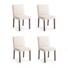 Kit 4 Cadeiras Estofadas Dara  Bege