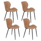 Kit 4 Cadeiras Estofadas De Jantar Cozinha Slim Loft Marrom C
