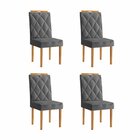 Kit 4 Cadeiras Estofadas Diamante Candian Cinamomo