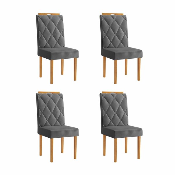 Kit 4 Cadeiras Estofadas Diamante Candian Cinamomo