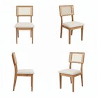 Kit 4 Cadeiras Estofadas Encosto Telado Estrutura 100% Mdf Bo