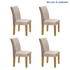 Kit 4 Cadeiras Estofadas Espanha Espresso Móveis Cinamomo/off